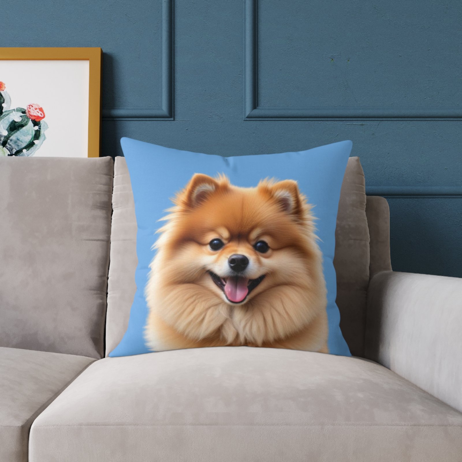 Pomeranian Dog Square Poly Canvas Pillow - Image 11
