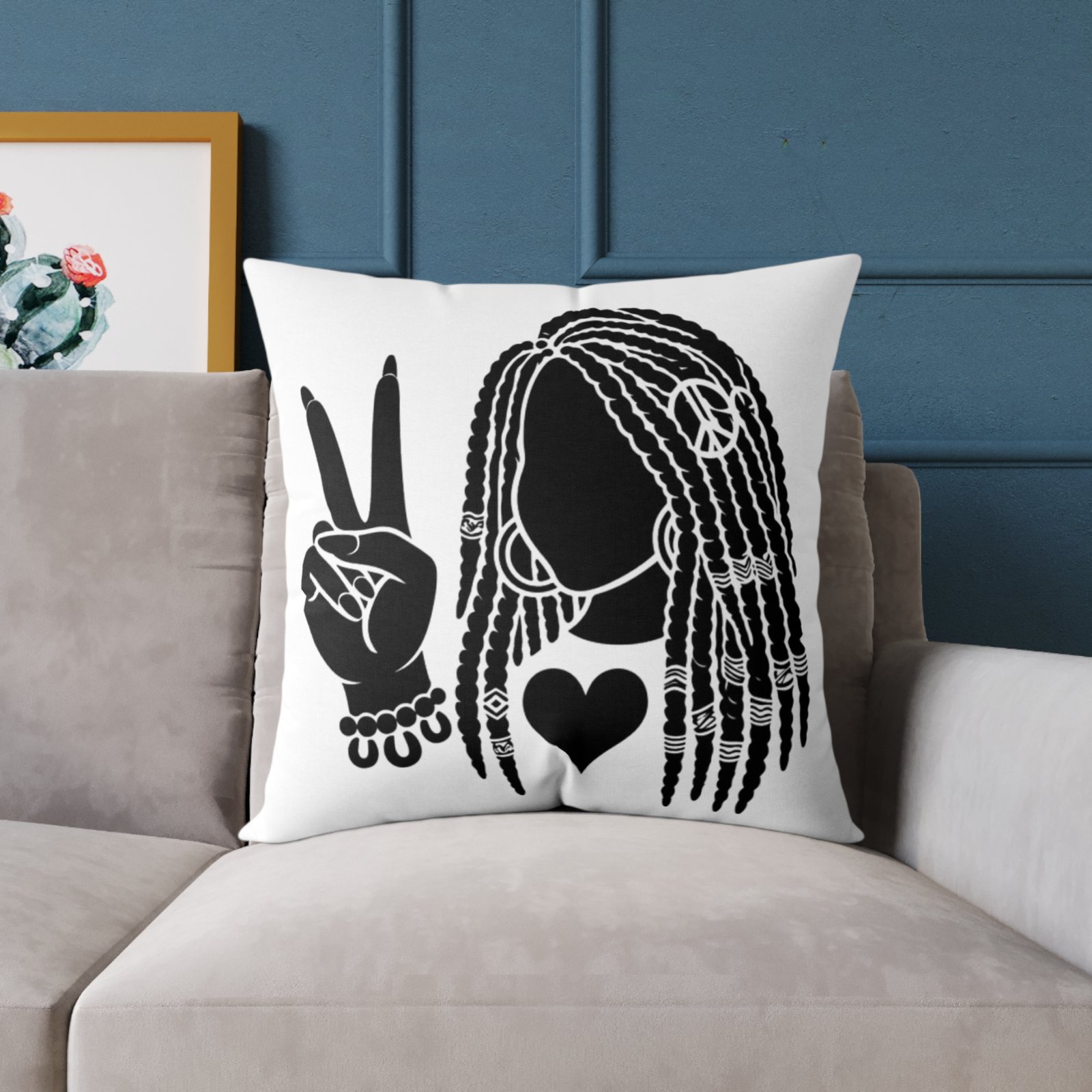 Jamaica Reggae Rasta Music Spliff Cannabis Square Poly Canvas Pillow 08 - Image 15