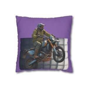 Scrambling Bikes Square Poly Canvas Pillowcase