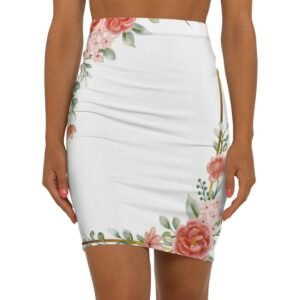 Floral Mid-Waist Pencil Skirt for Women - Perfect for Work or Casual Outings