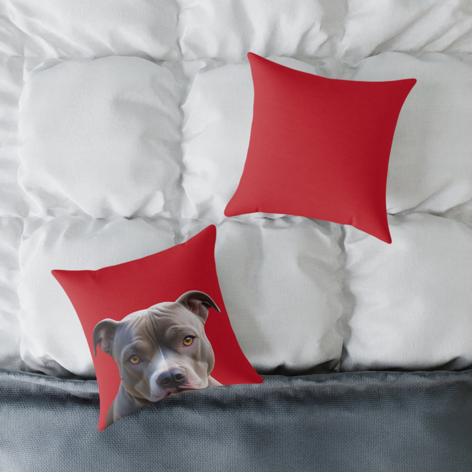 Staffordshire Bull Terrier Square Poly Canvas Pillow - Image 4