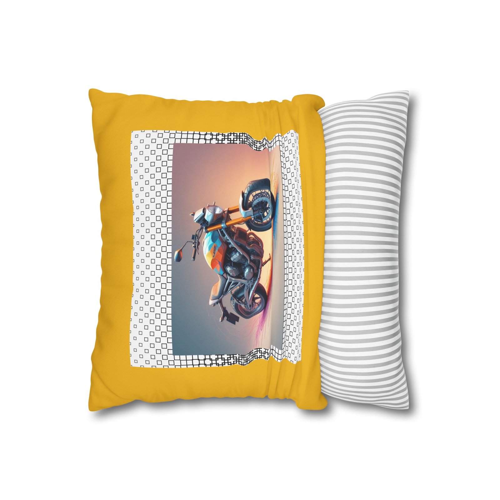 Scrambling Bikes Square Poly Canvas Pillowcase - Image 2
