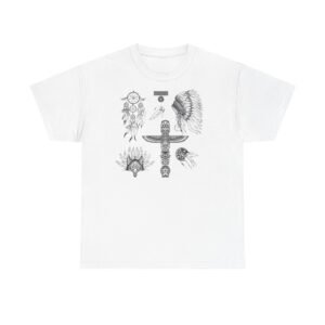 Vibrant Dream Catcher Tattoo Unisex Heavy Cotton Tee, Soft Graphic Tee, Casual Wear, Festival Shirt, Gift for Flower Lovers