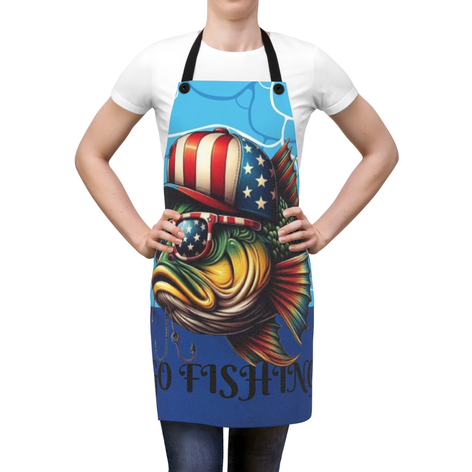 Fishing Enthusiast Apron - Go Fishing Kitchen Gift, BBQ Cooking Gear, Fisherman Accessory, Outdoor Cooking Apron, Unique Gift for Anglers - Image 3
