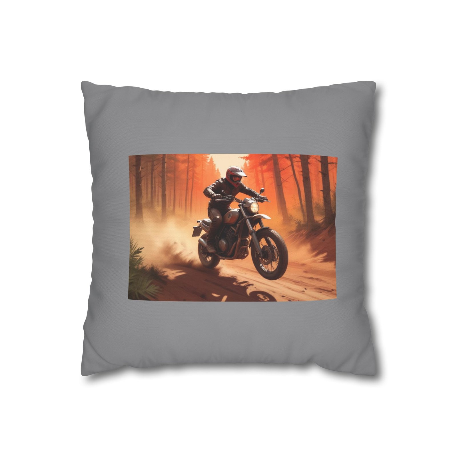 Scrambling Bikes Square Poly Canvas Pillowcase