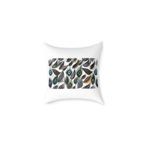 Pea cock Prin t Cushion G ift Square Poly Canvas Pillow Pea cock Prin t , G ift Cushion, Lounge Cushion, Bedroom Cushion, Cushion G ift , ,