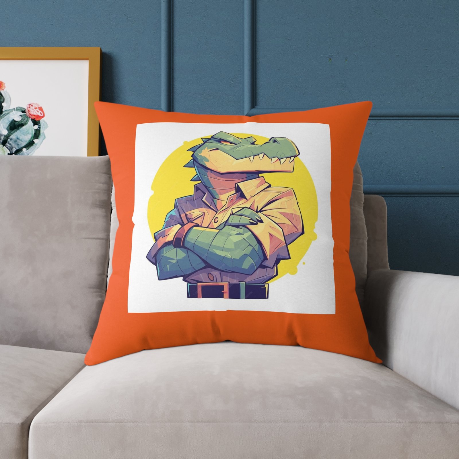 Dinassaur Square Poly Canvas Pillow - Image 19