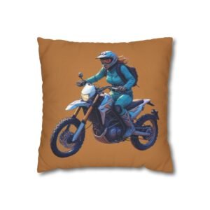 Scrambling Bikes Square Poly Canvas Pillowcase