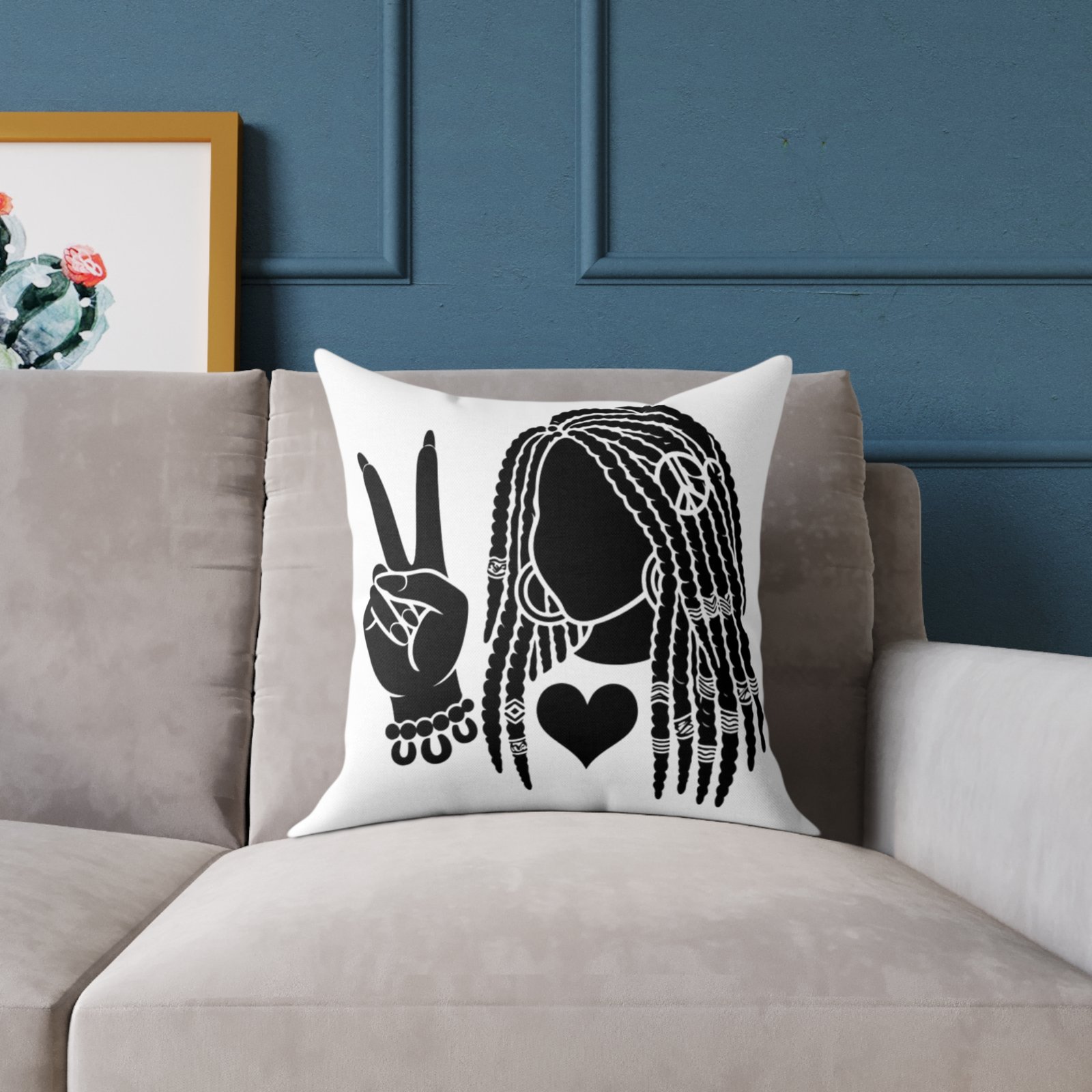 Jamaica Reggae Rasta Music Spliff Cannabis Square Poly Canvas Pillow 08 - Image 7