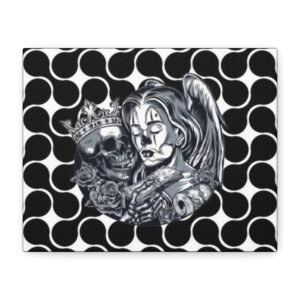 Tattoo Canvas Art, Gothic Home Decor, Edgy Wall Art, Unique Gift for Halloween, Alternative Room Decoration