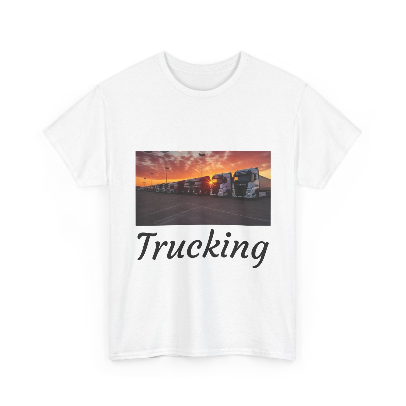 Truckers Lorry Transport Truckers Lorry Unisex Heavy Cotton Tee - Truckers Life, Casual Tee, Truck Driver Gift, Travel Apparel, Road Trip Shirt, Everyday Comfort - Image 3