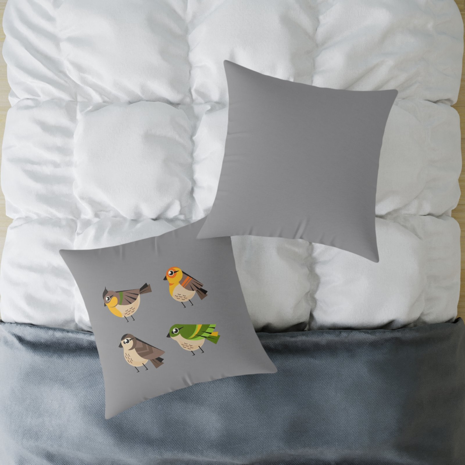 Bird Design Square Poly Canvas Pillow - Image 16