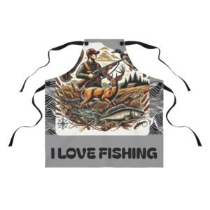 Fishing Enthusiast Apron - Go Fishing Kitchen Gift, BBQ Cooking Gear, Fisherman Accessory, Outdoor Cooking Apron, Unique Gift for Anglers