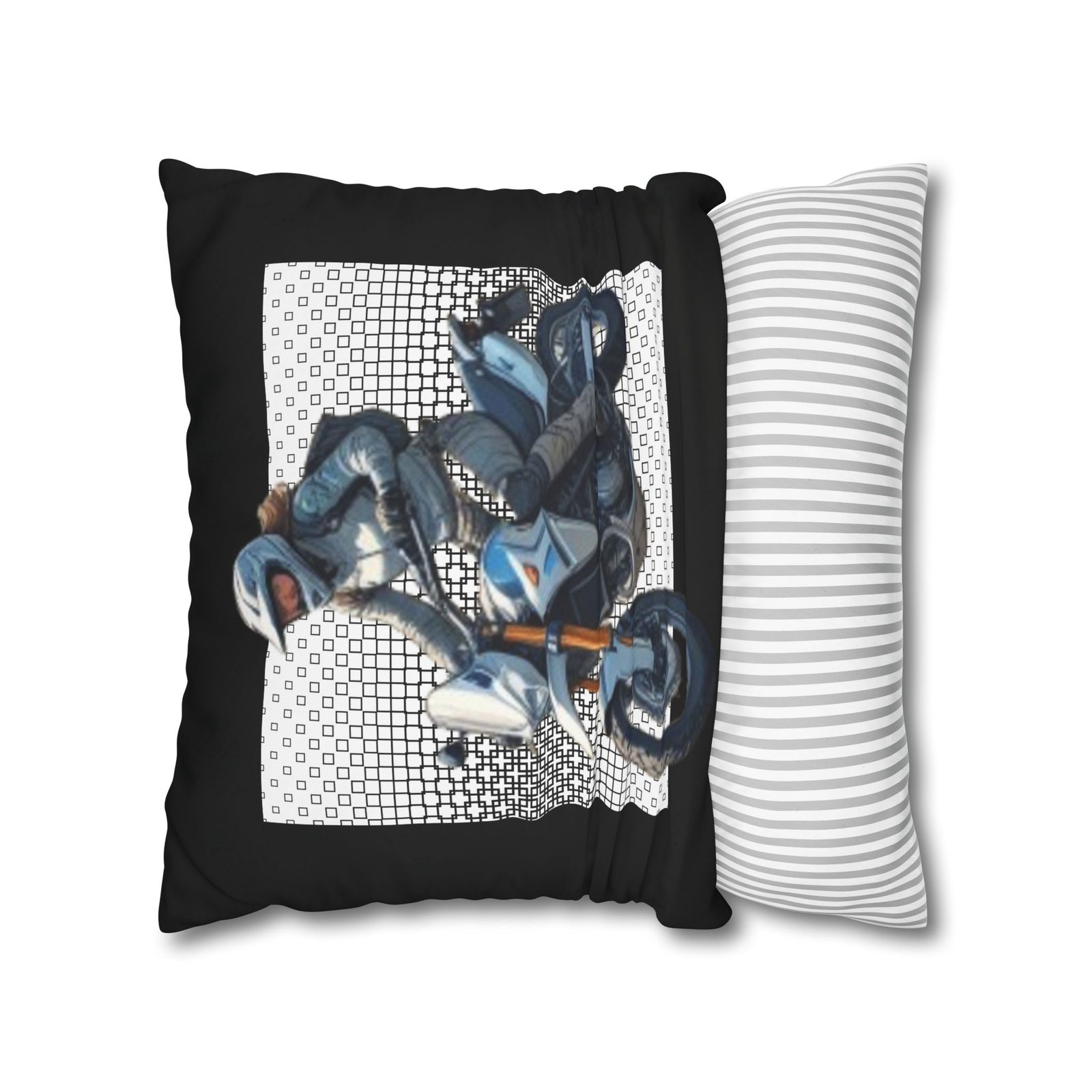 Scrambling Bikes Square Poly Canvas Pillowcase - Image 10