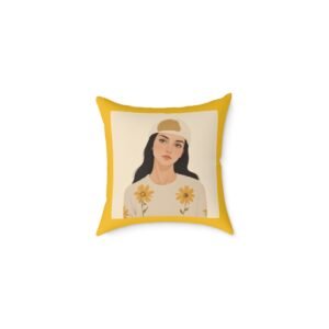 Yellow Flowers Poly Canvas Pillow