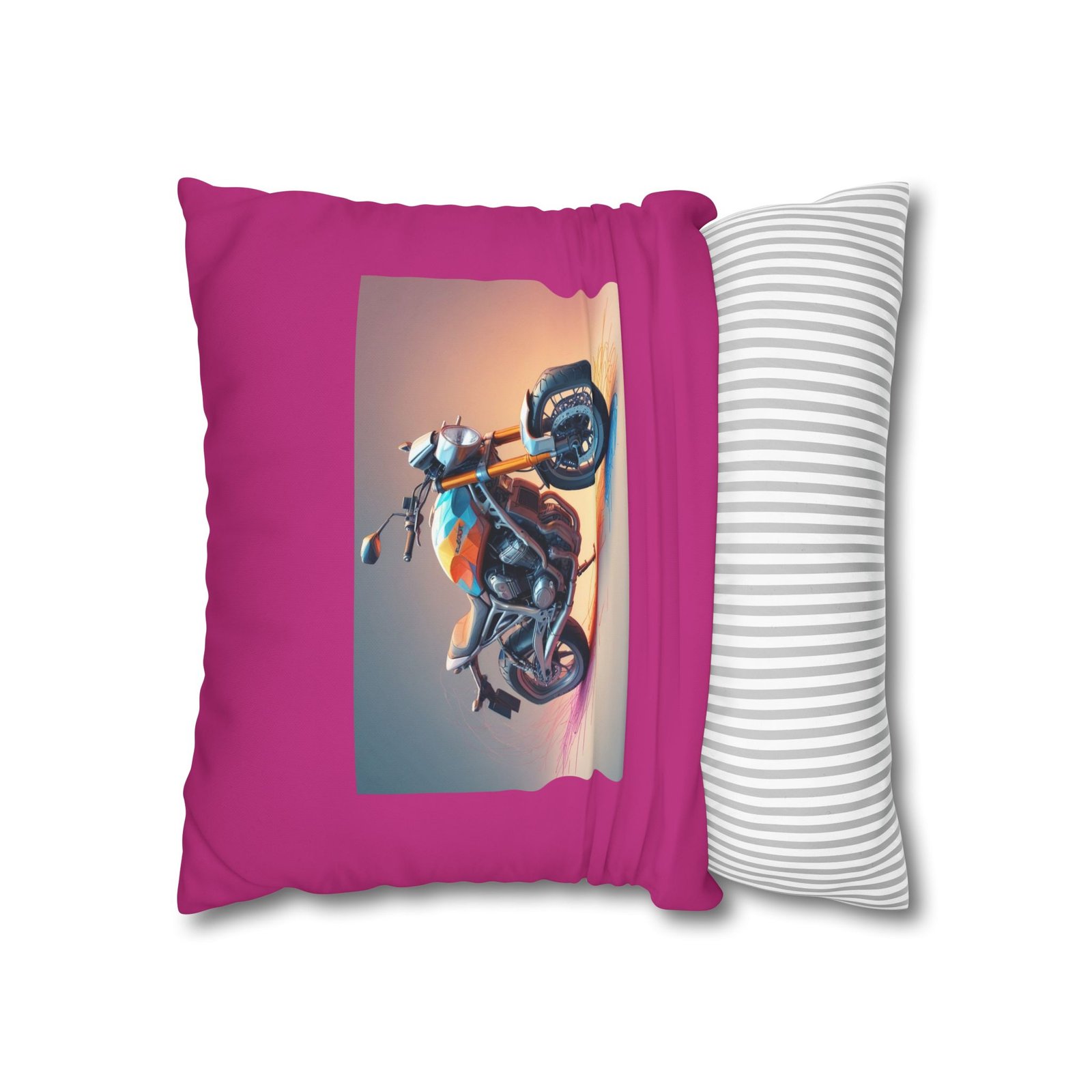 Scrambling Bikes Square Poly Canvas Pillowcase - Image 6