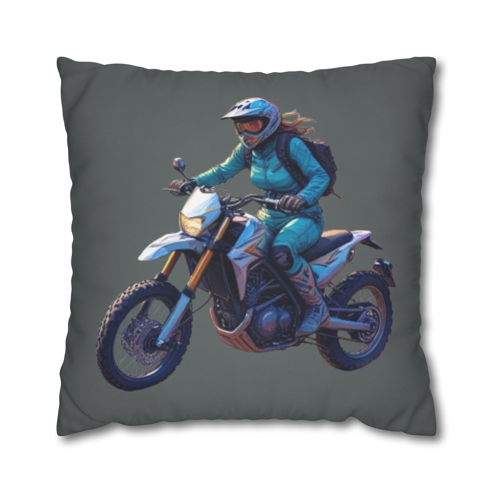 Scrambling Bikes Square Poly Canvas Pillowcase - Image 17