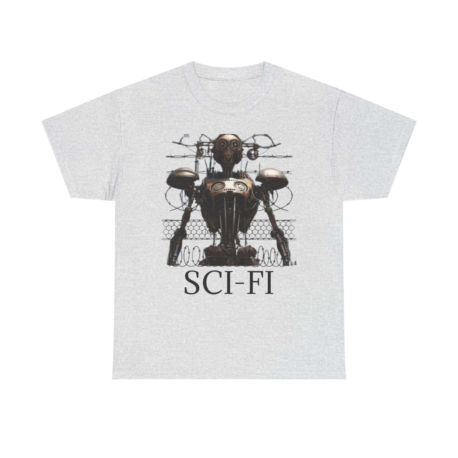 Sci-Fi Robot Futuristic Tee, Unisex Cotton T-Shirt, Geeky Clothing, Perfect Gift for Sci-Fi Lovers, Casual Wear, Unique Graphic Tee - Image 5