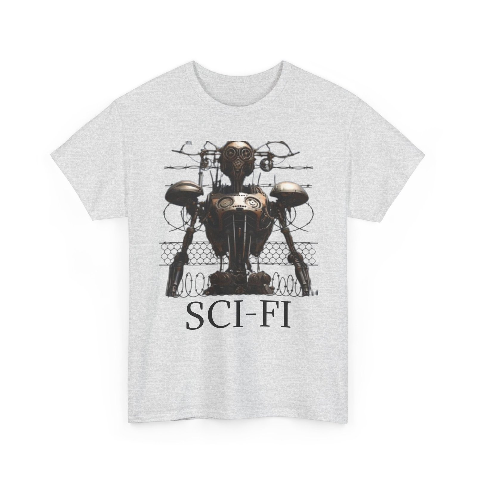Sci-Fi Robot Futuristic Tee, Unisex Cotton T-Shirt, Geeky Clothing, Perfect Gift for Sci-Fi Lovers, Casual Wear, Unique Graphic Tee - Image 7