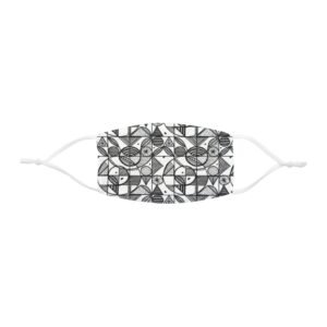 Black And White Patterned Snug-Fit Polyester Face Mask