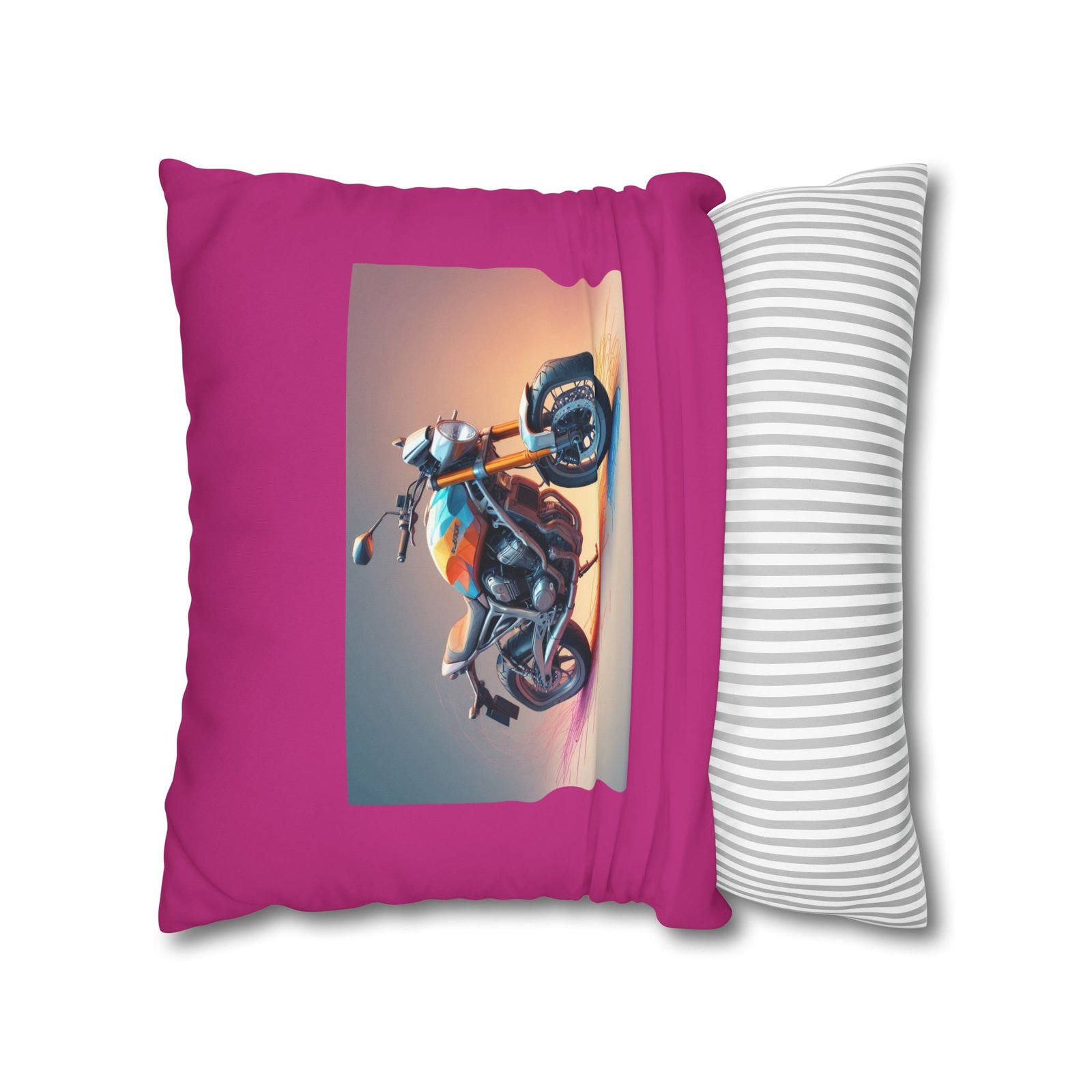 Scrambling Bikes Square Poly Canvas Pillowcase - Image 10
