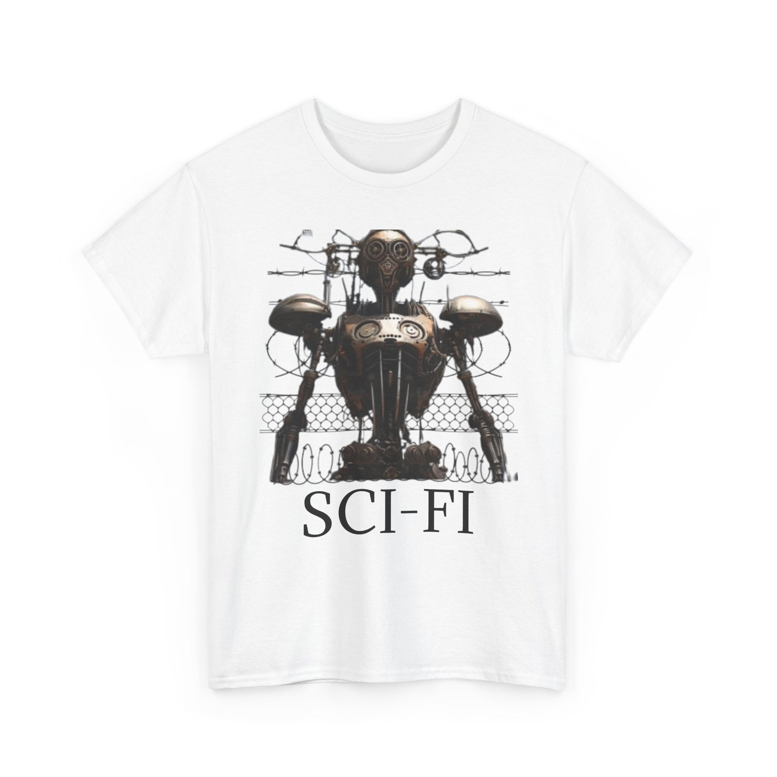 Sci-Fi Robot Futuristic Tee, Unisex Cotton T-Shirt, Geeky Clothing, Perfect Gift for Sci-Fi Lovers, Casual Wear, Unique Graphic Tee - Image 3