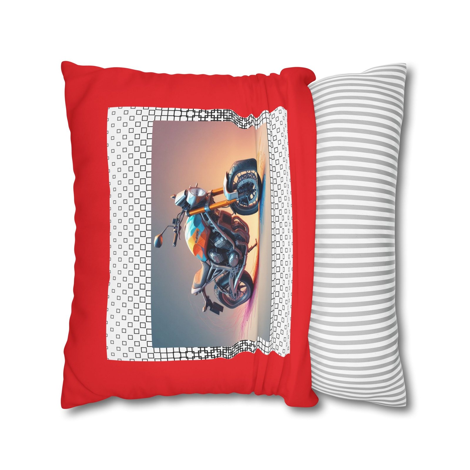 Scrambling Bikes Square Poly Canvas Pillowcase - Image 14