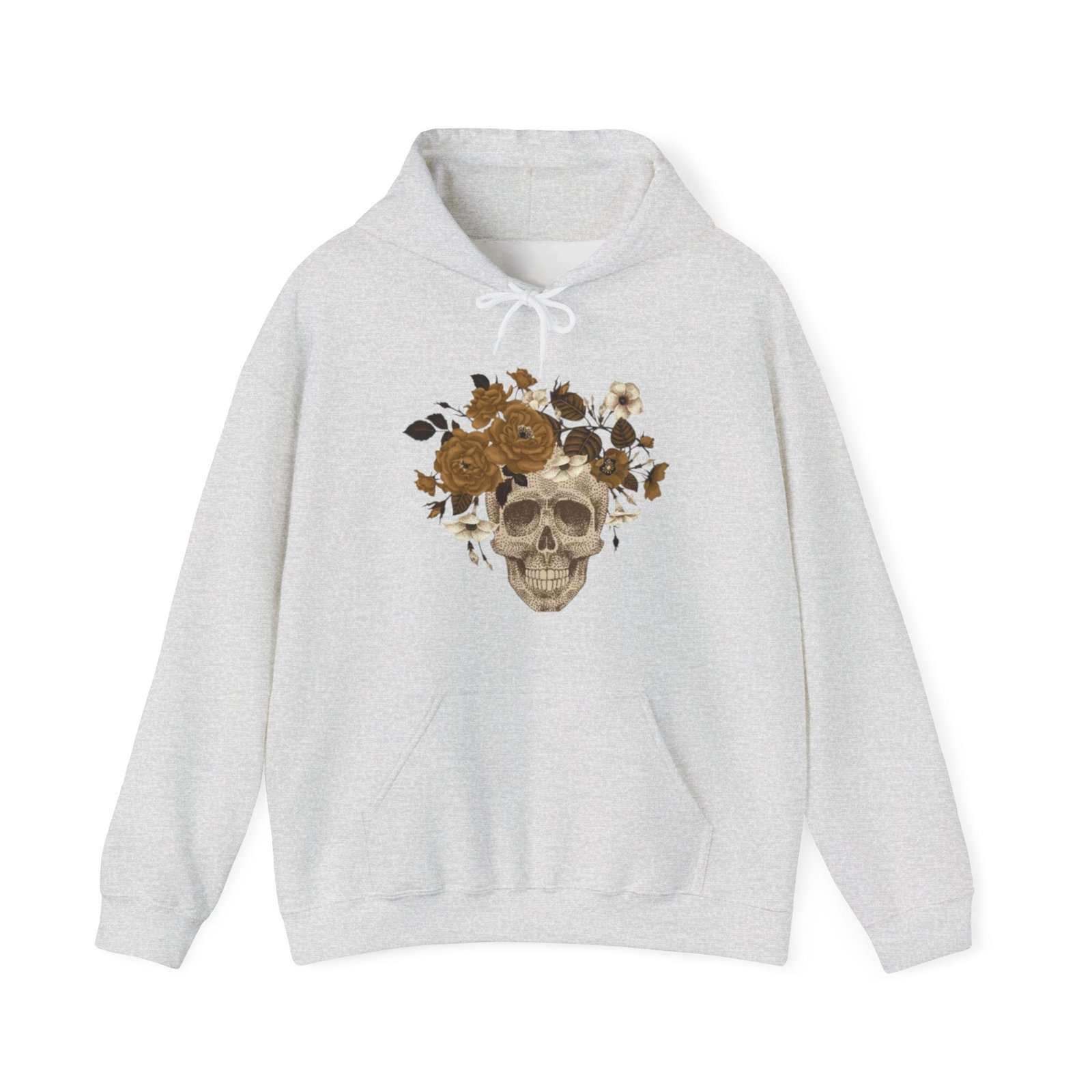 Skull Roses Tattoo Flowers Hoodie, Gothic Sweatshirt, Edgy Pullover, Dark Floral - Image 5
