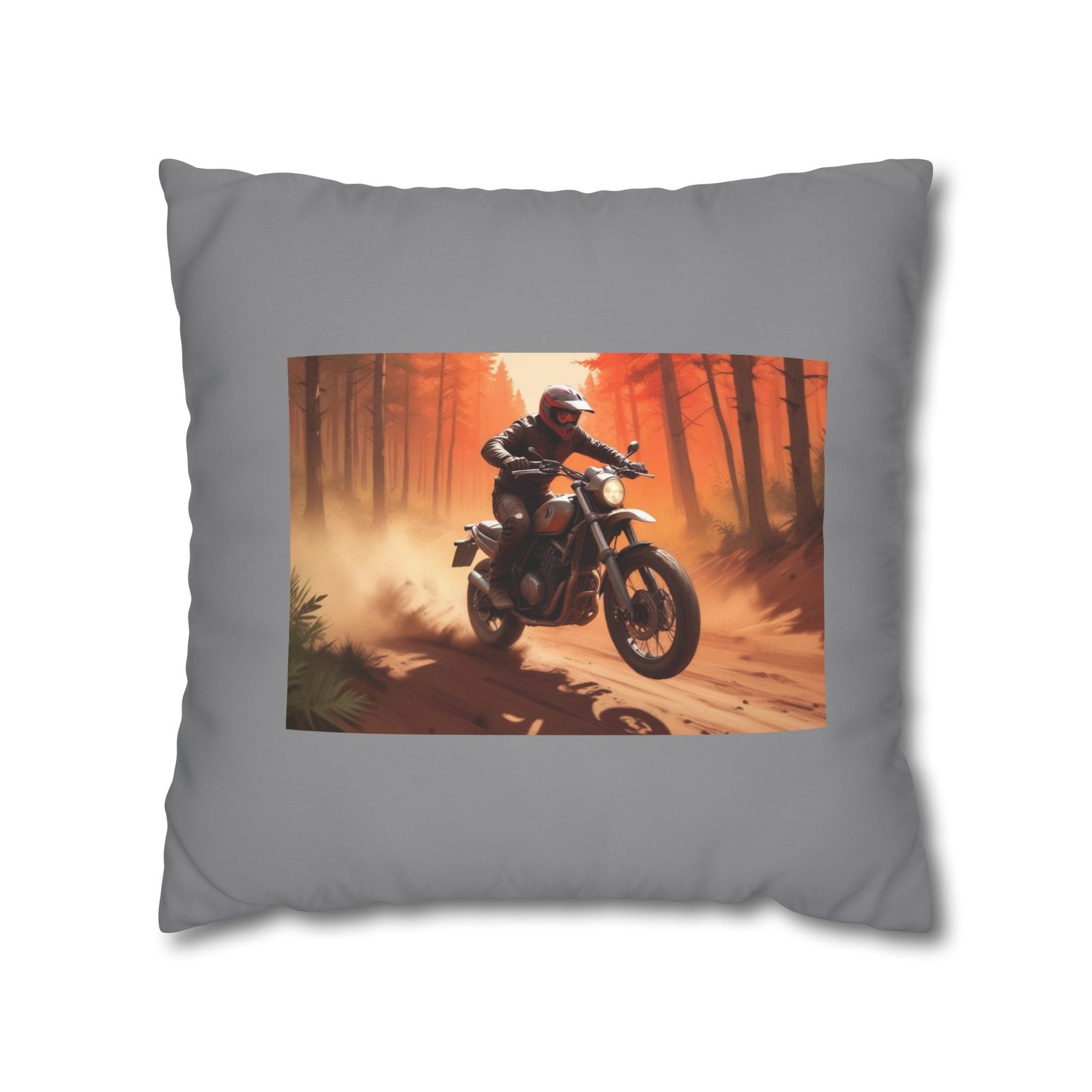 Scrambling Bikes Square Poly Canvas Pillowcase - Image 9
