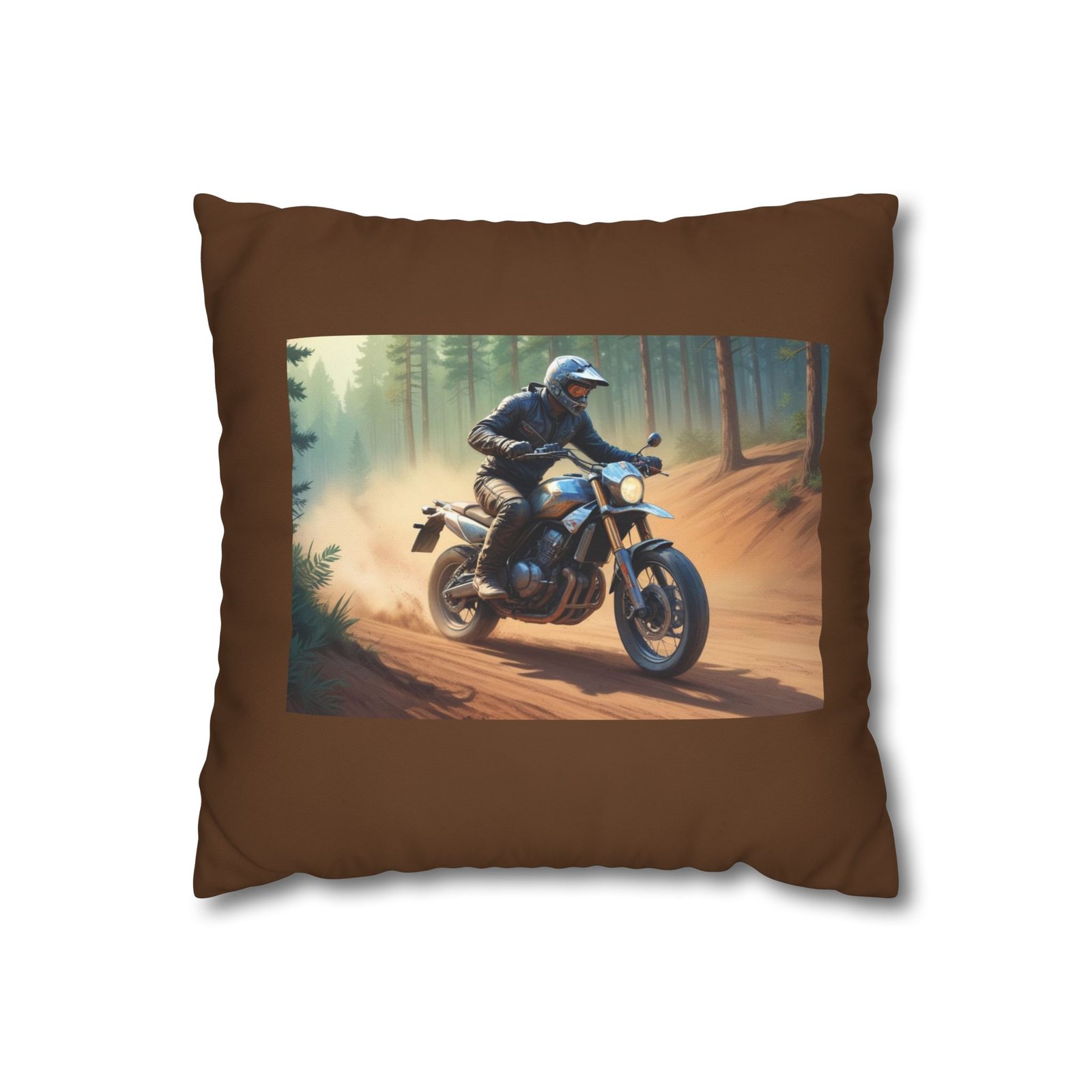 Scrambling Bikes Square Poly Canvas Pillowcase