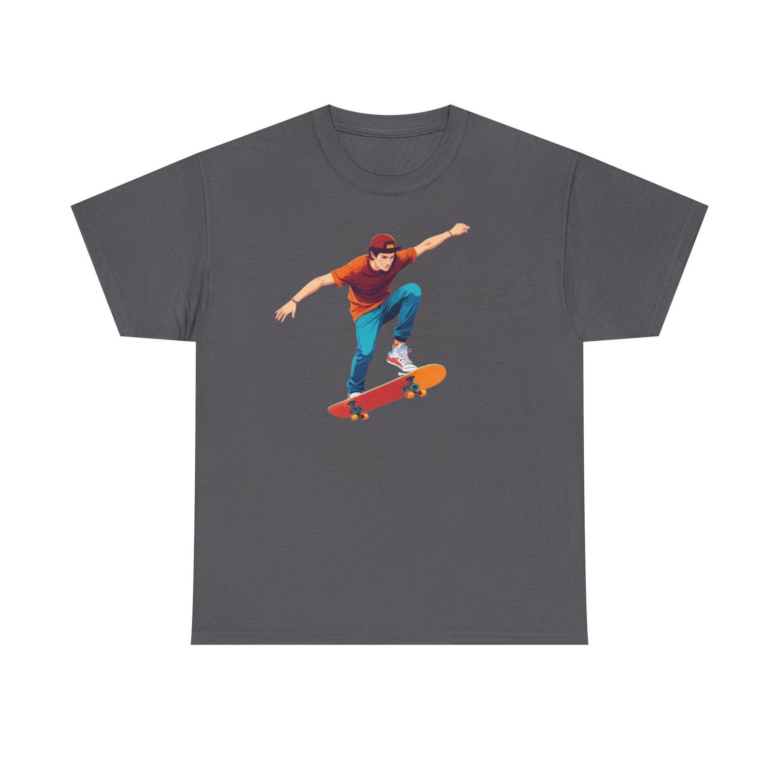 Skateboard Unisex Heavy Cotton Tee - Image 49