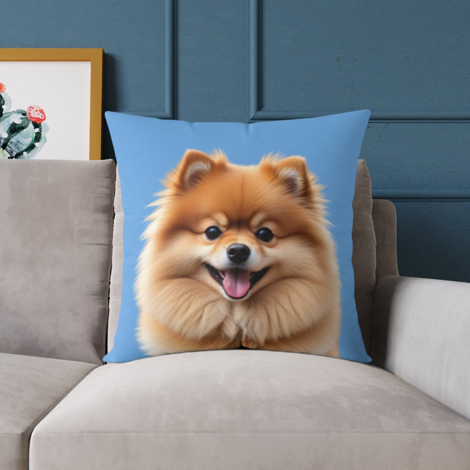 Pomeranian Dog Square Poly Canvas Pillow - Image 15