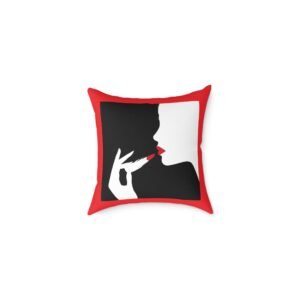 Black & White Square Poly Canvas Pillow