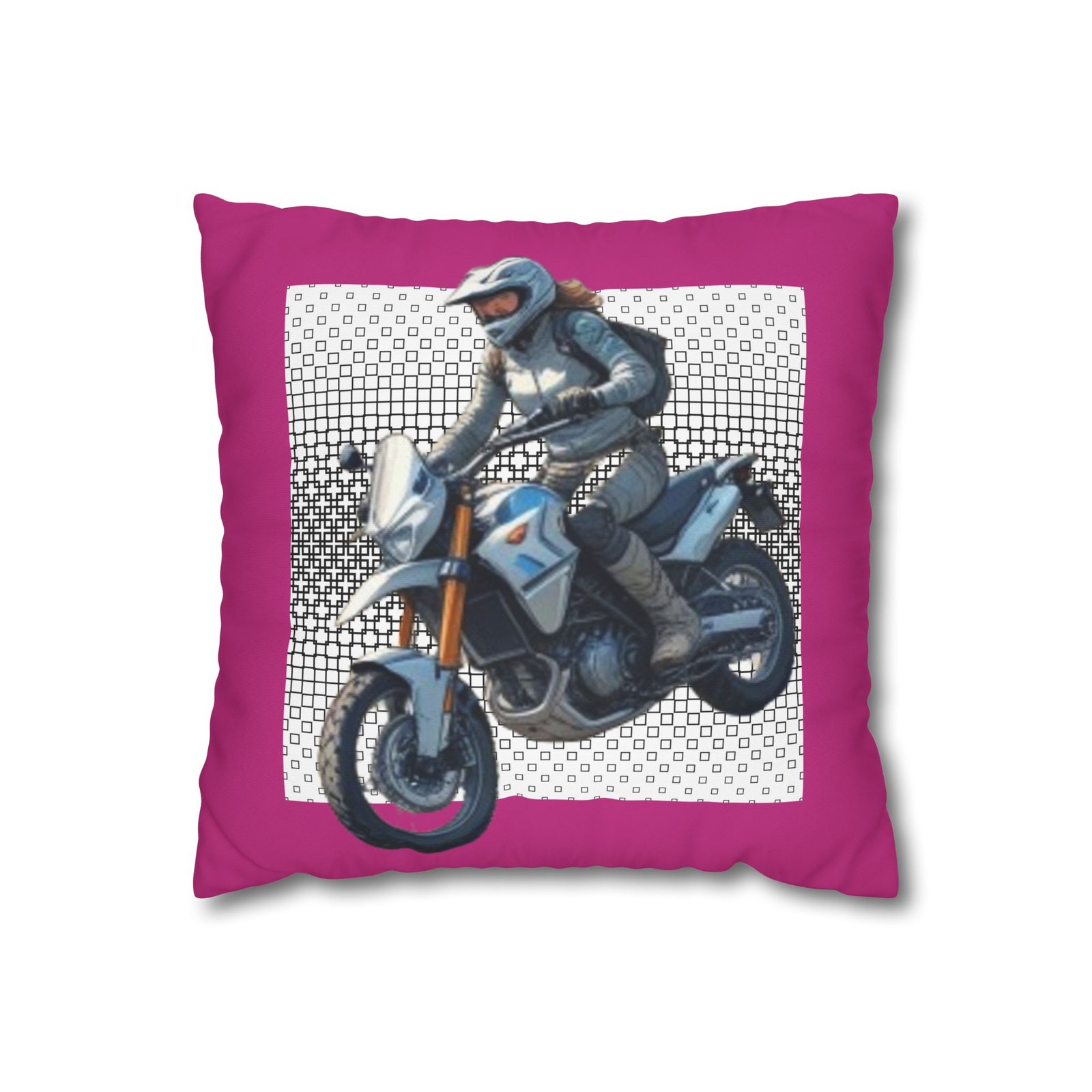Scrambling Bikes Square Poly Canvas Pillowcase
