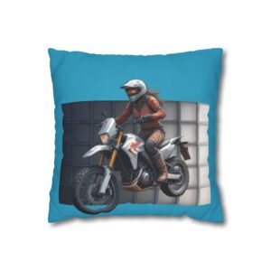 Scrambling Bikes Square Poly Canvas Pillowcase