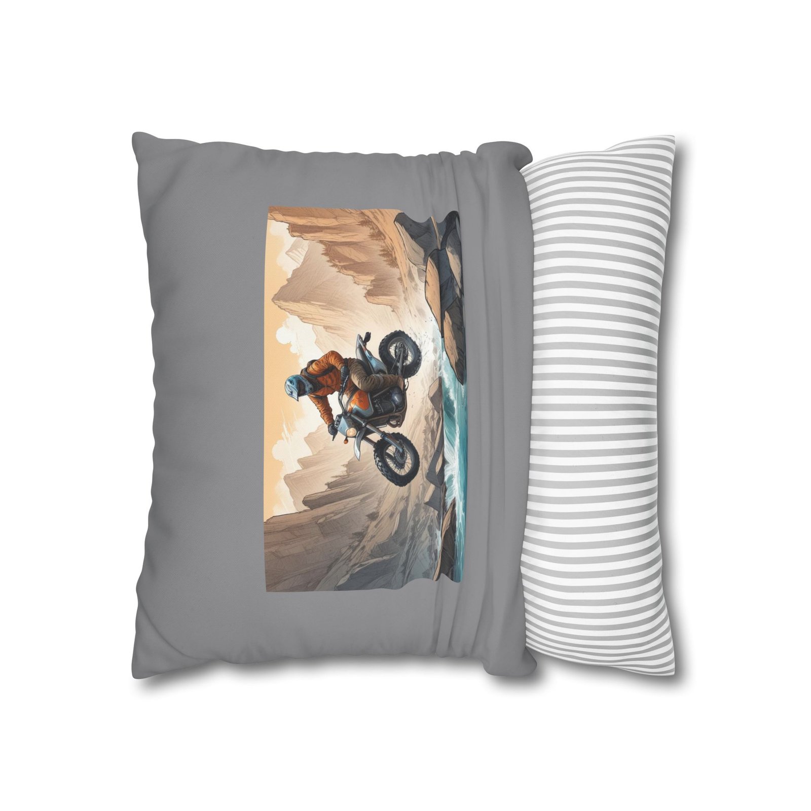 Scrambling Bikes Square Poly Canvas Pillowcase - Image 6