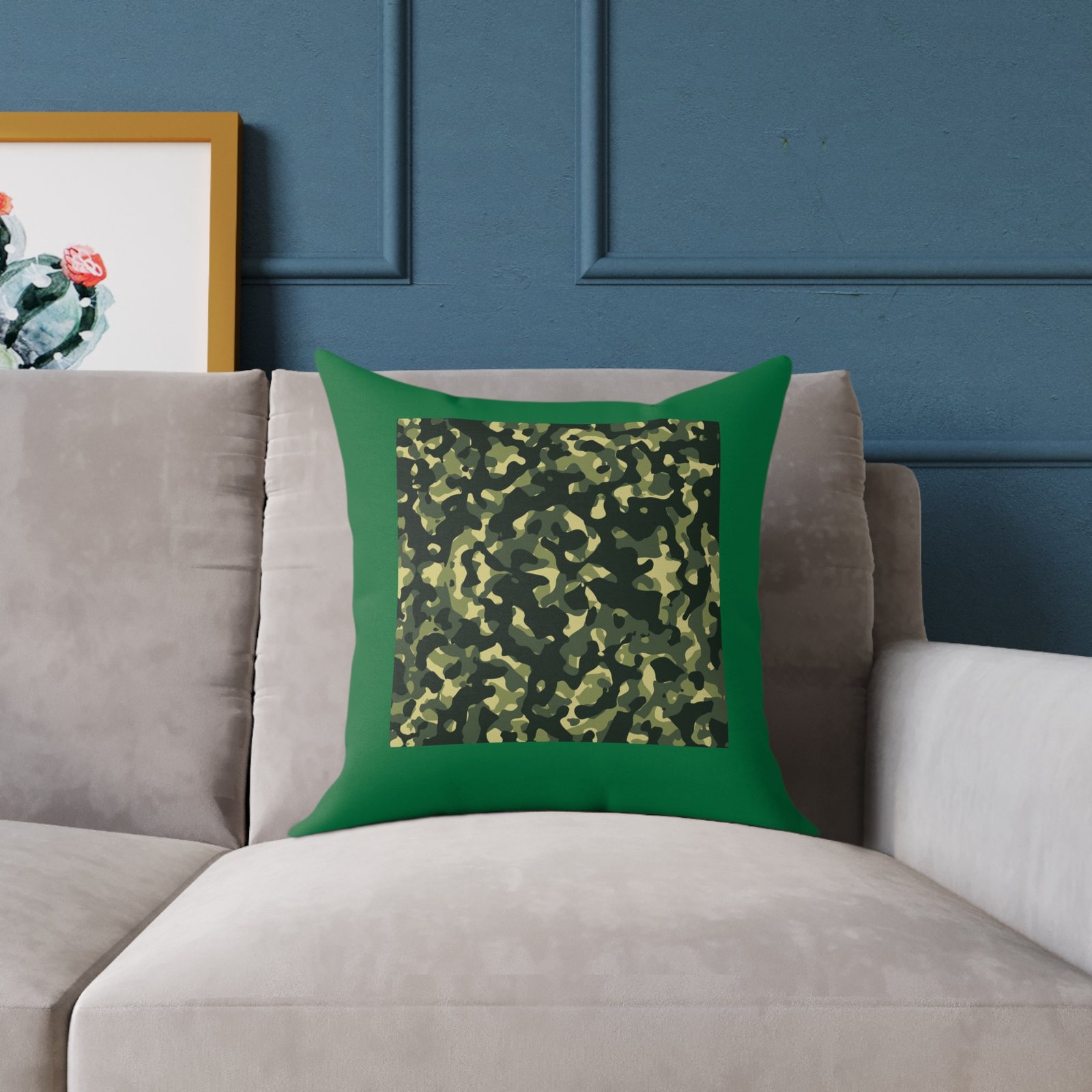 Army Square Poly Canvas Pillow - Image 7