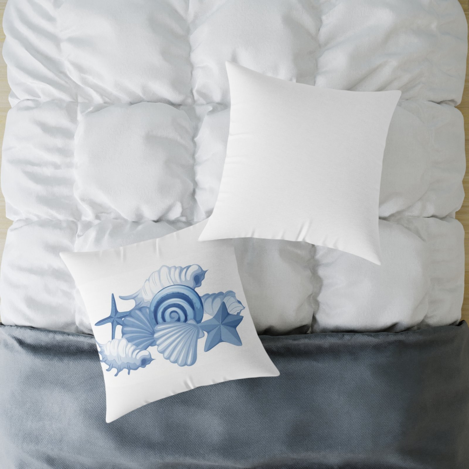 Sea shells Seaside Beach Square Poly Canvas Pillow 08 - Image 16