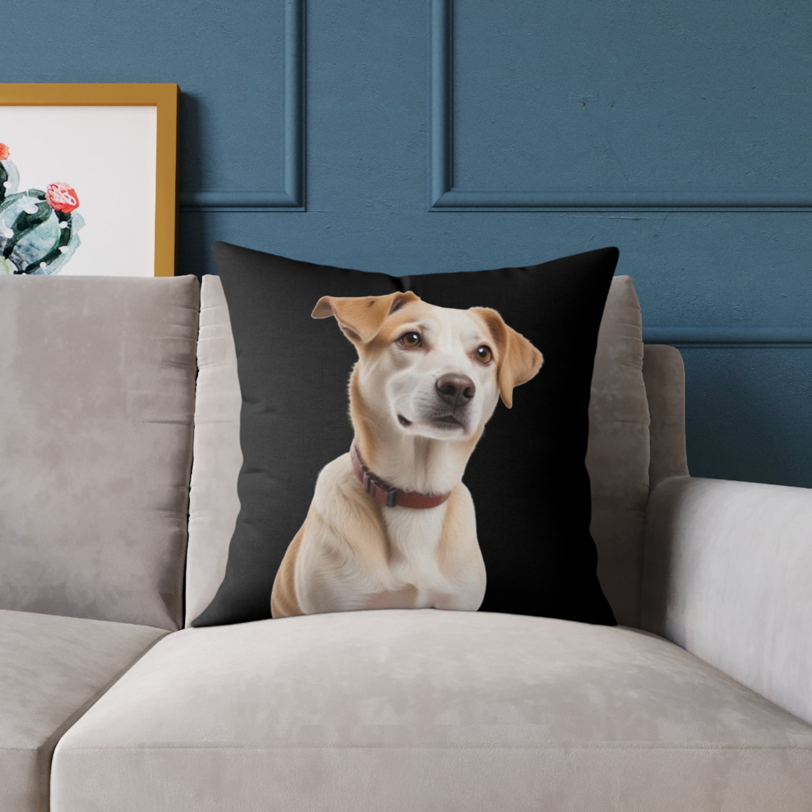 Jack Russell Square Poly Canvas Pillow - Image 11