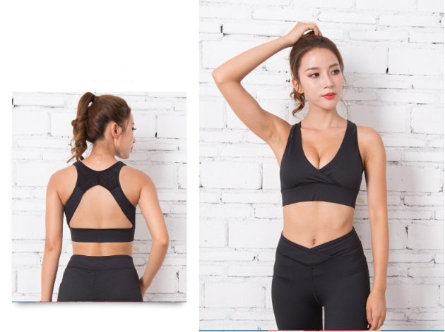Women's quick-drying sports bra women's yoga clothing Shock-collecting V-neck sexy fitness sports underwear - Image 9