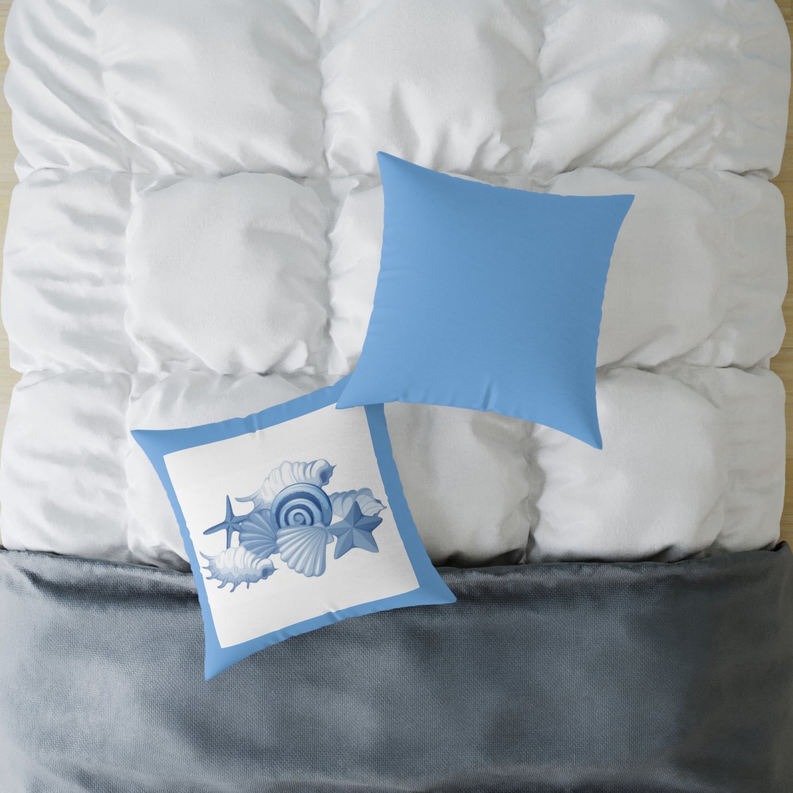 Sea shells Seaside Beach Square Poly Canvas Pillow 08 - Image 12