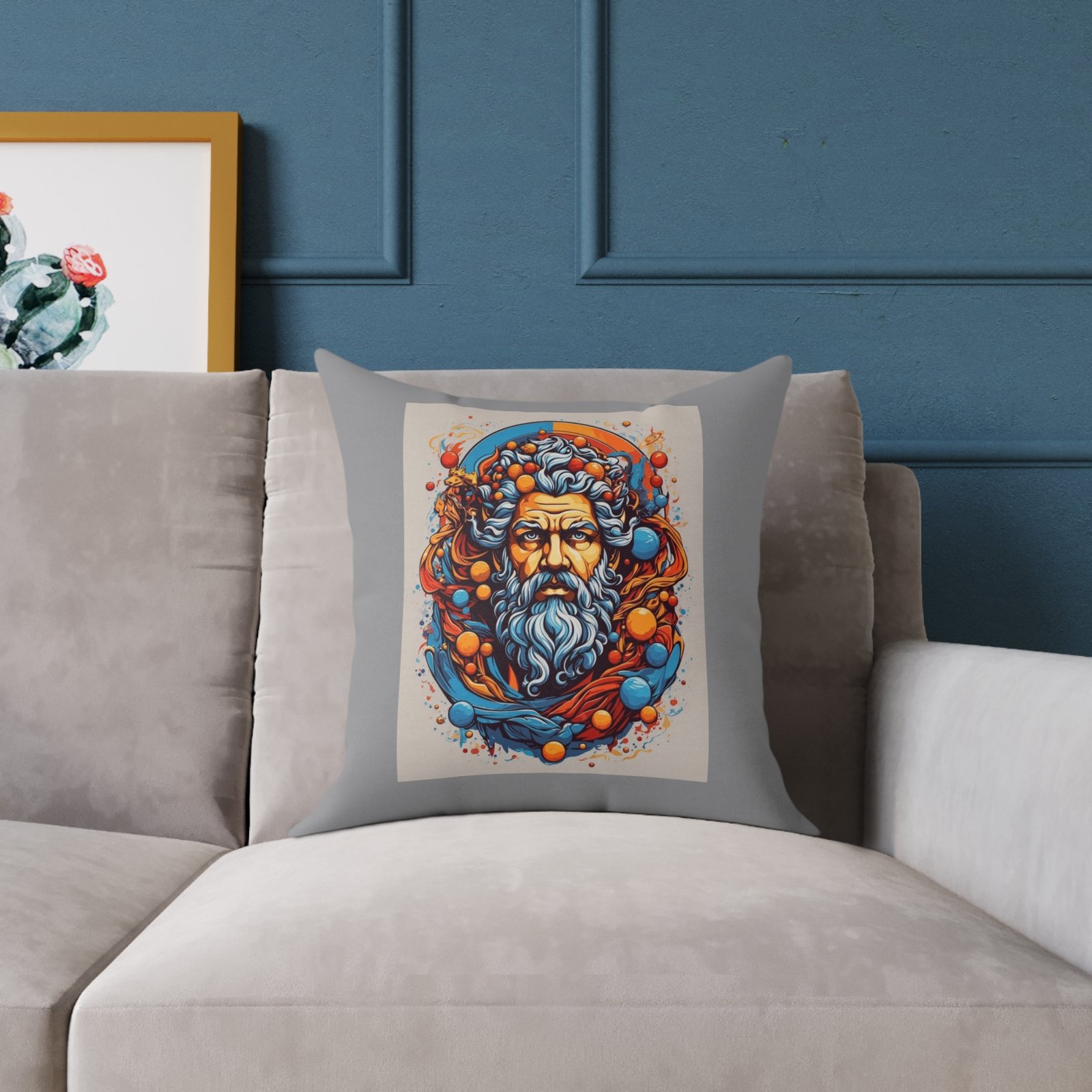 In The Deep Print Square Poly Canvas Pillow - Image 7
