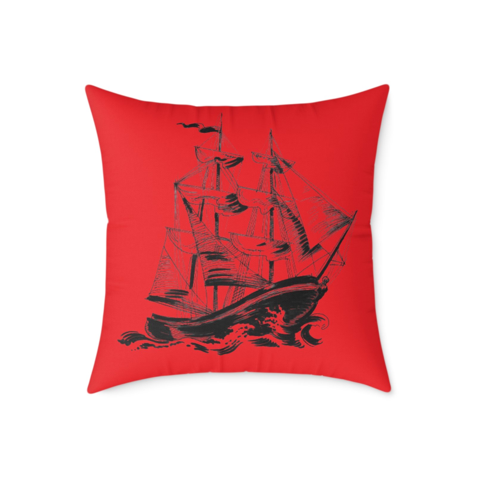 Square Pillow Ships Boats Yachts Sea Sailing Vessels Nautical Decor - Image 13