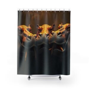 Hippos  Shower Curtain, Unique Bathroom Decor, Reptile Lovers Gift, Fun Home Accessories, Quirky Bathroom Style