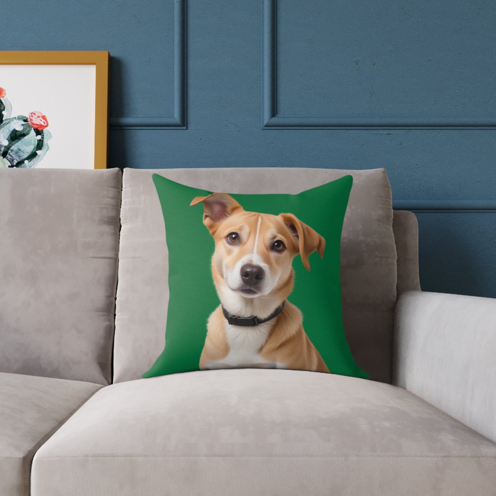 Jack Russell Square Poly Canvas Pillow - Image 3