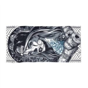 Skull Tattoo Beach Towel - A Bold Statement for Beach Lovers, Surf & Swim, Summer Travel, Pool Parties, Unique Gift Idea