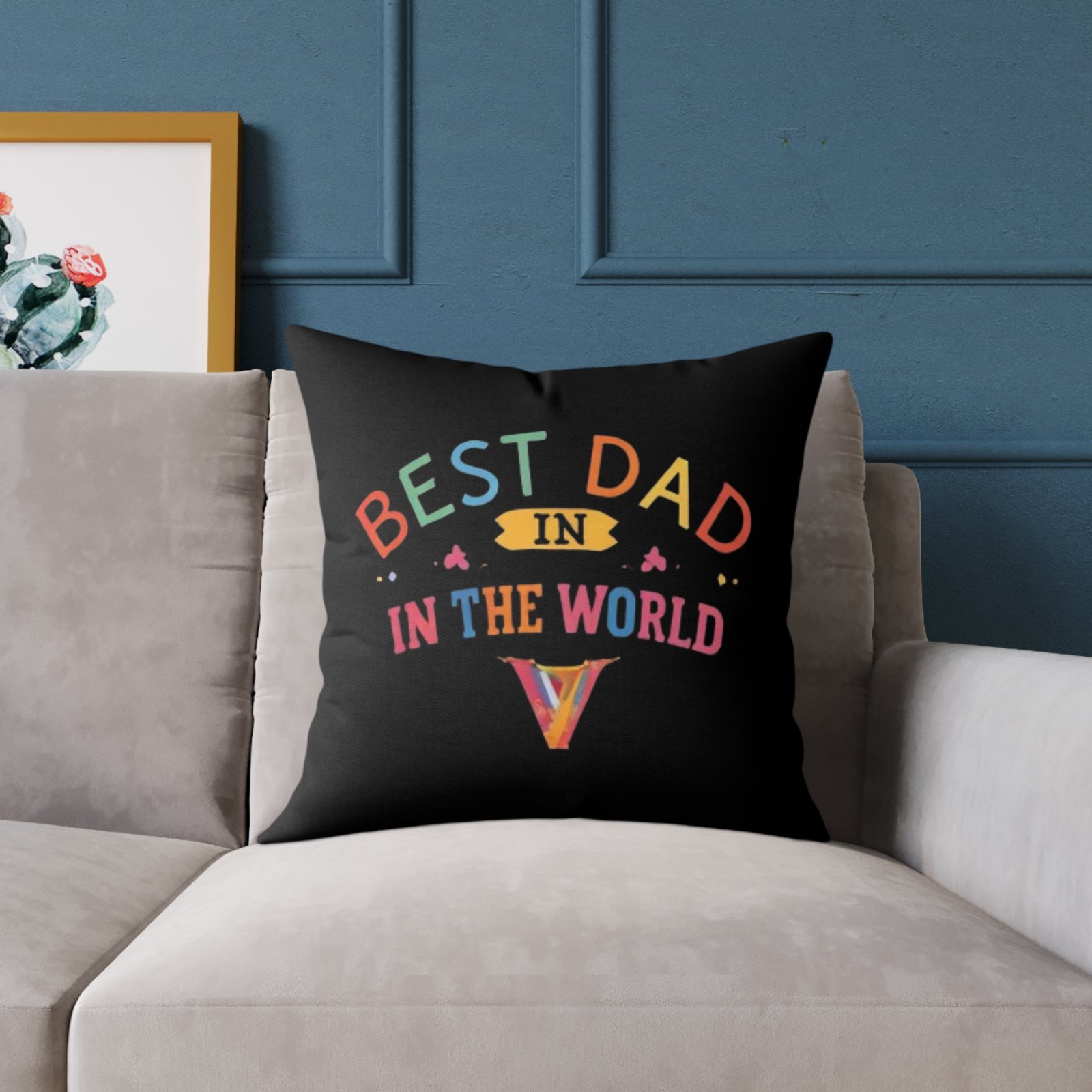 Best Dad Square Poly Canvas Pillow - Image 11