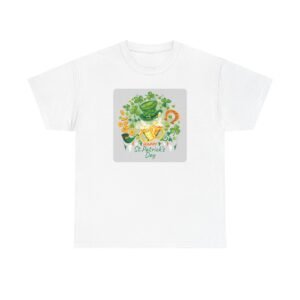 Ireland St Patricks Day Irish Graphic Tee, Unisex Heavy Cotton T-Shirt for Tech Lovers, Unique Gift, Casual Wear, Floral Print Shirt