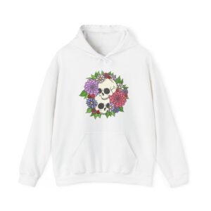 Skull Roses Tattoo Flowers Hoodie, Gothic Sweatshirt, Edgy Pullover, Dark Floral