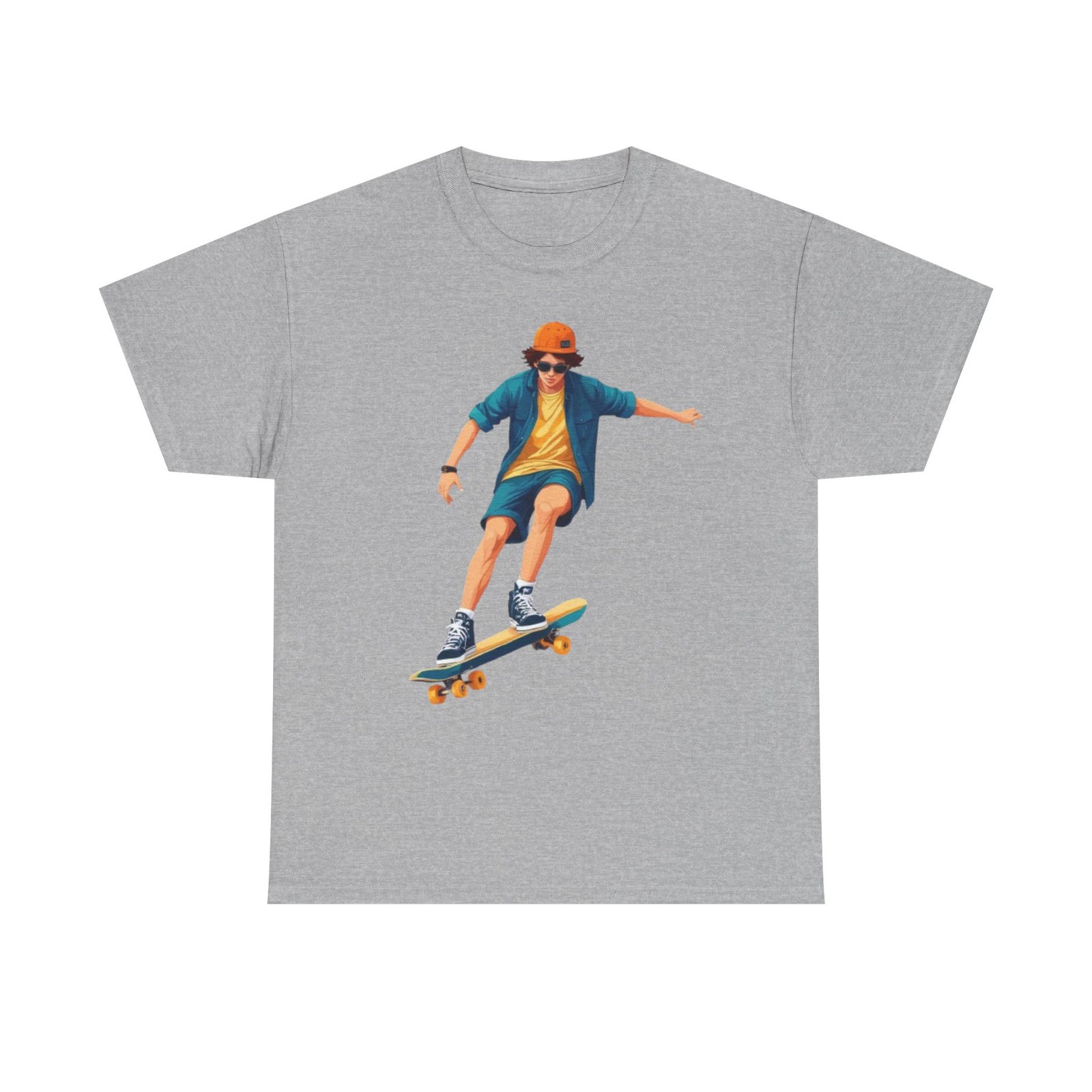 Skateboard Unisex Heavy Cotton Tee - Image 13